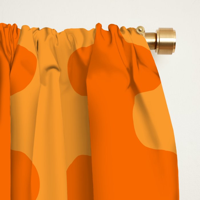 Fun Ogee A-Go-Go Pop Stripes Retro Contemporary Vertical Pattern in Double Orange Window Curtain Gallery Image 2