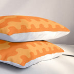 Fun Ogee A-Go-Go Pop Stripes Retro Contemporary Vertical Pattern in Double Orange Pillow Sham Gallery Image 3