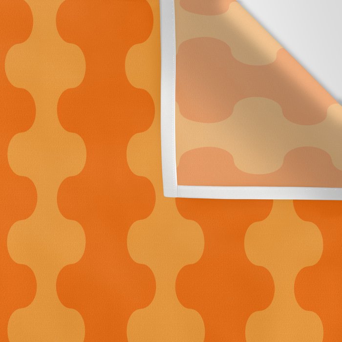 Fun Ogee A-Go-Go Pop Stripes Retro Contemporary Vertical Pattern in Double Orange Wall Tapestry Gallery Image 3