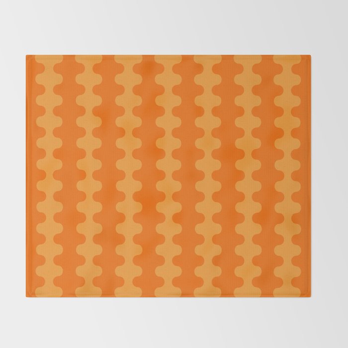 Fun Ogee A-Go-Go Pop Stripes Retro Contemporary Vertical Pattern in Double Orange Throw Blanket Gallery Image 2