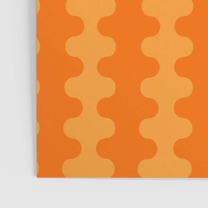 Fun Ogee A-Go-Go Pop Stripes Retro Contemporary Vertical Pattern in Double Orange Poster Gallery Image 3