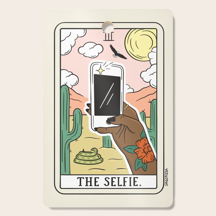SELFIE READING (DARK) Cutting Board Gallery Image 1
