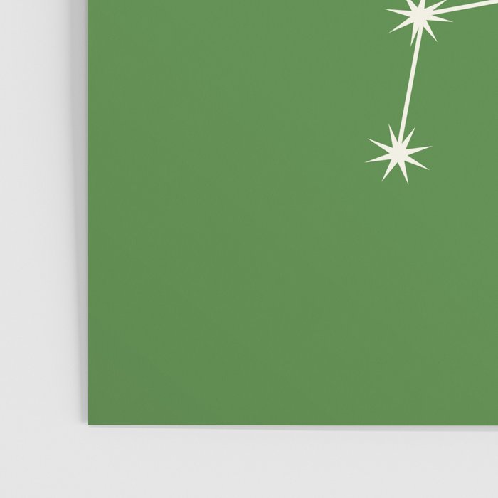 Libra Zodiac Star Constellation Line Art Kelly Green Poster Gallery Image 3