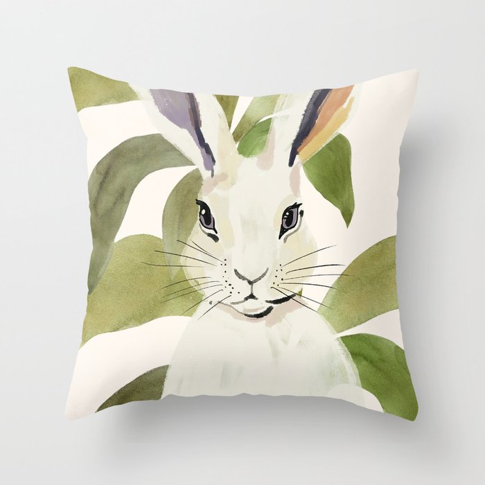 Rabbit 6 Throw Pillow Gallery Image 1