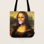 Mona Lisa Bubble Gum Tote Bag Gallery Image 1