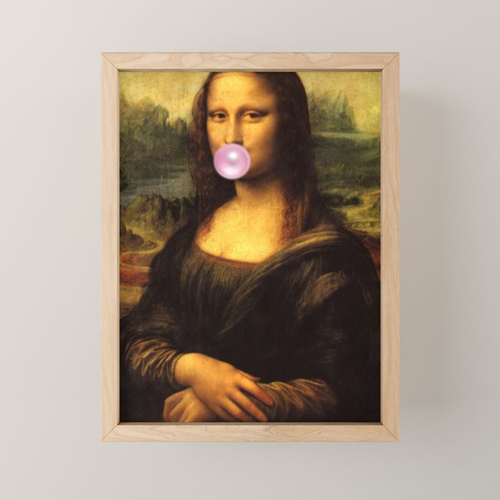 Mona Lisa Bubble Gum Mini Art Print Gallery Image 1