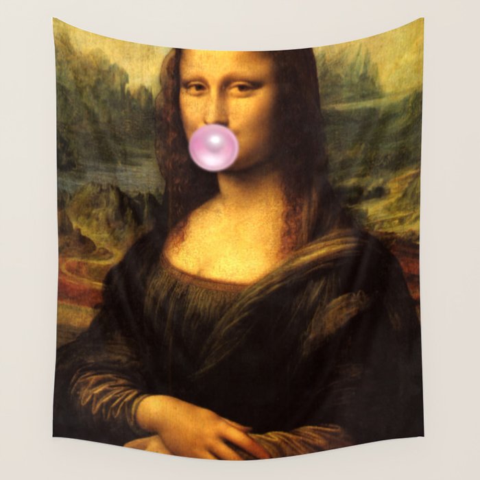 Mona Lisa Bubble Gum Wall Tapestry Gallery Image 1