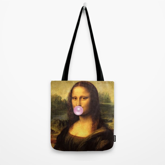 Mona Lisa Bubble Gum Tote Bag Gallery Image 2