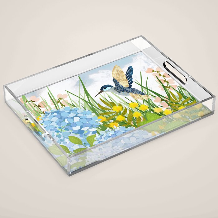 Hummingbird Summer Garden Acrylic Tray Gallery Image 1