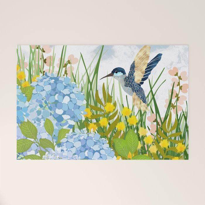 Hummingbird Summer Garden Welcome Mat Gallery Image 1