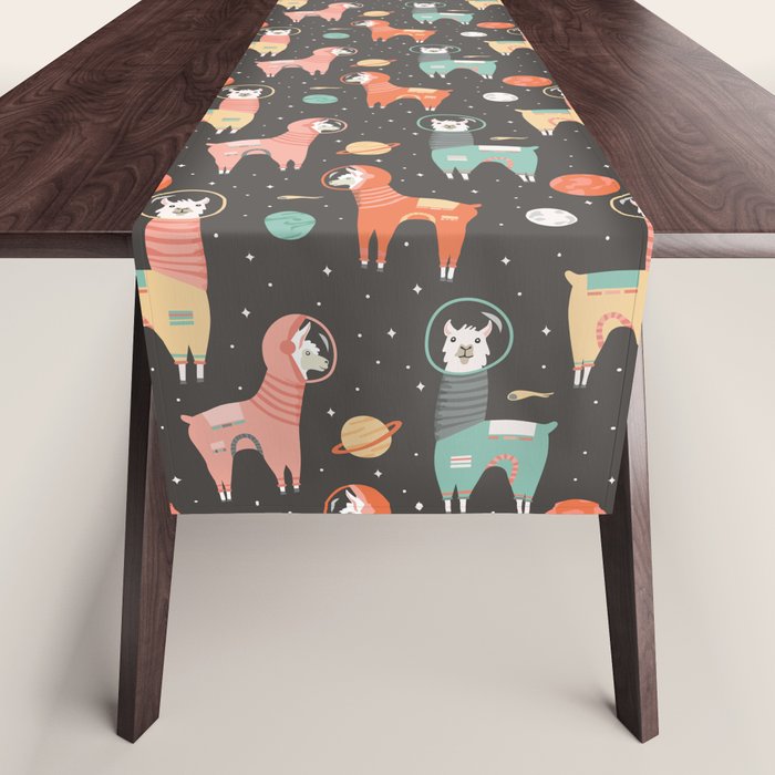 Astronaut Llamas in Space Table Runner Gallery Image 1