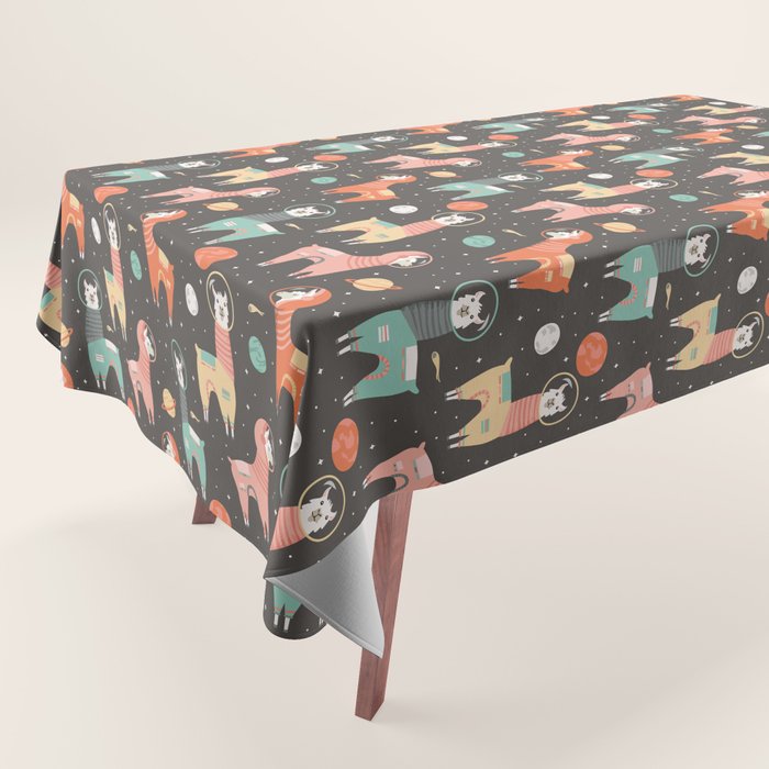 Astronaut Llamas in Space Tablecloth Gallery Image 1