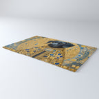 Gustav Klimt Style Black Dog with Blue and Gold Coat Rug Gallery Image 3