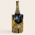 Gustav Klimt Style Black Dog with Blue and Gold Coat Wine Chiller Gallery Image 1