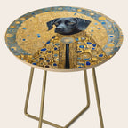 Gustav Klimt Style Black Dog with Blue and Gold Coat Side Table Gallery Image 2