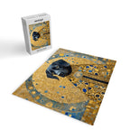 Gustav Klimt Style Black Dog with Blue and Gold Coat Jigsaw Puzzle Gallery Image 2