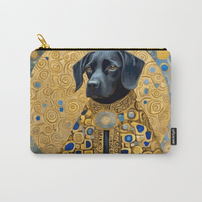 Gustav Klimt Style Black Dog with Blue and Gold Coat Carry All Pouch Gallery Image 1