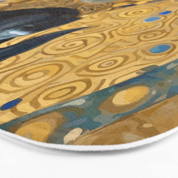 Gustav Klimt Style Black Dog with Blue and Gold Coat Bath Mat Gallery Image 3