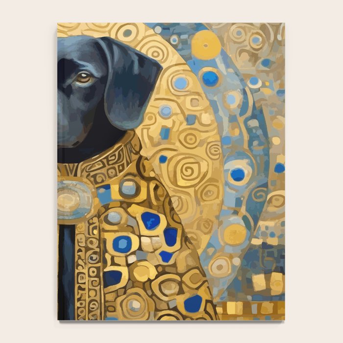Gustav Klimt Style Black Dog with Blue and Gold Coat Notebook Gallery Image 4