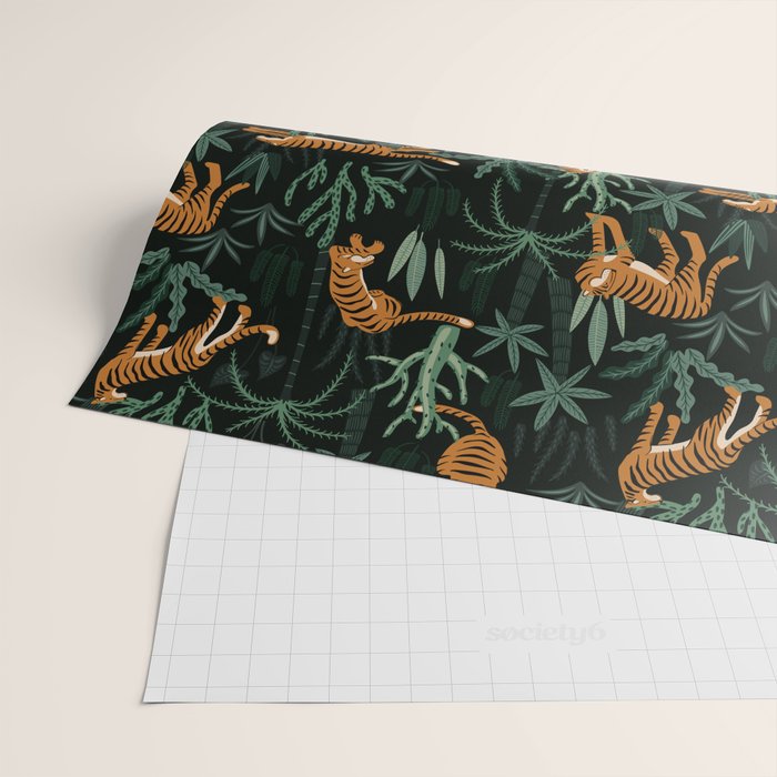 Evening Prowl, Tiger Prints Wrapping Paper Gallery Image 2