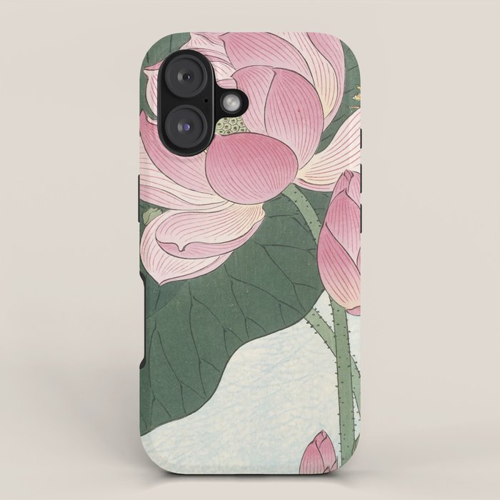 Flowering lotus flowers, Ohara Koson iPhone Case Gallery Image 1