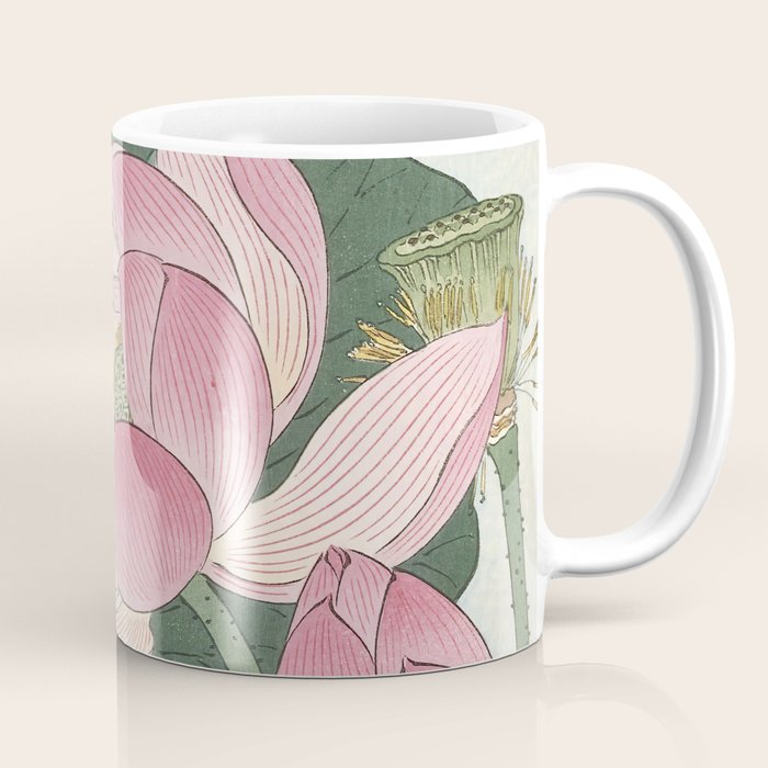 Flowering lotus flowers, Ohara Koson Coffee Mug Gallery Image 1