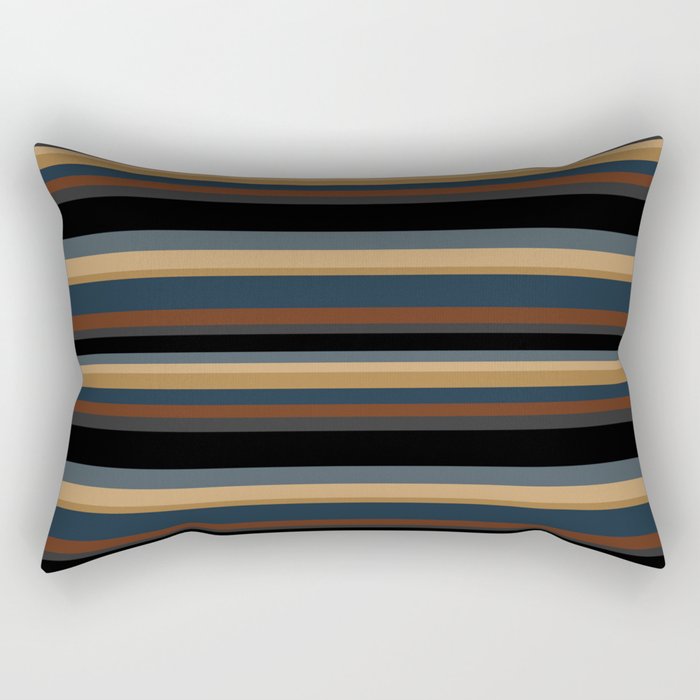 Classic Stripes V - Dark Vintage  Rectangular Pillow Gallery Image 1