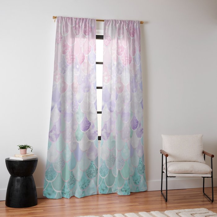 Mermaid Pastel Aesthetics Window Curtain Gallery Image 14