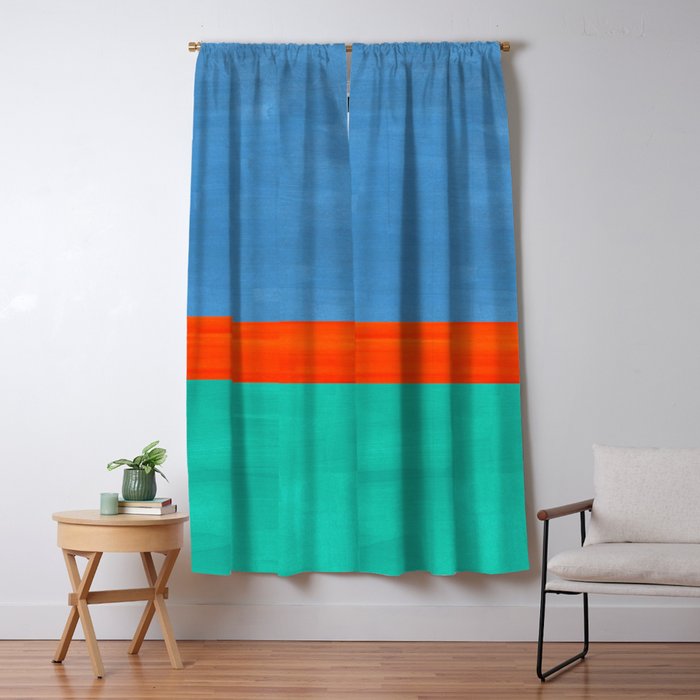 Orange Ocean Sun Window Curtain Gallery Image 5