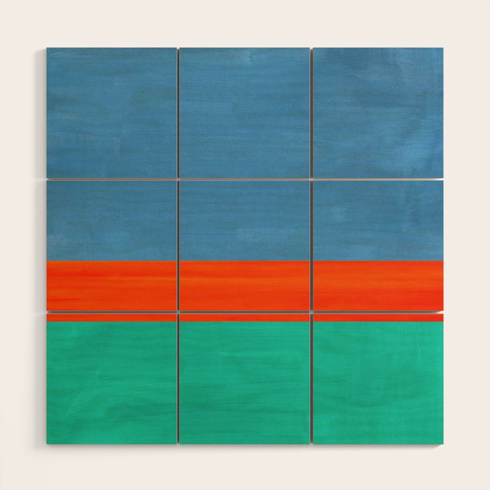 Orange Ocean Sun Wood Wall Art Gallery Image 1