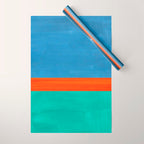 Orange Ocean Sun Wrapping Paper Gallery Image 1
