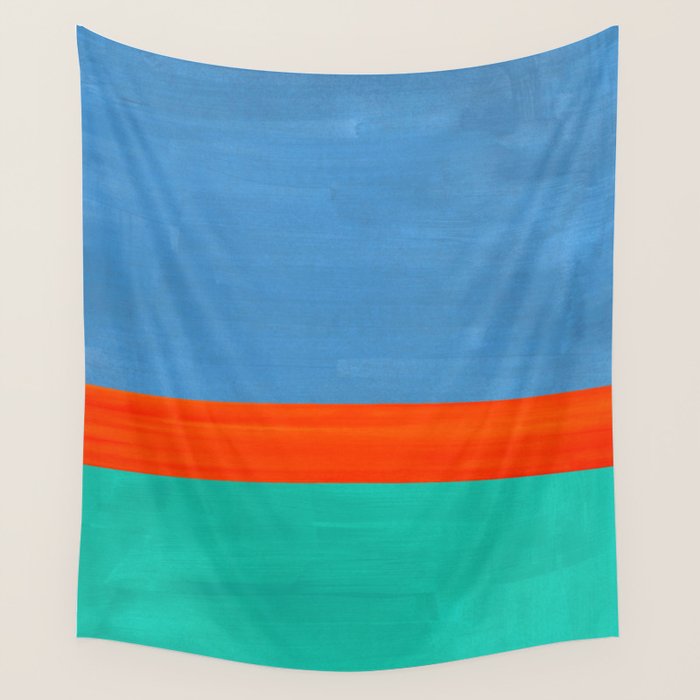 Orange Ocean Sun Wall Tapestry Gallery Image 1