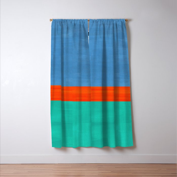 Orange Ocean Sun Window Curtain Gallery Image 3