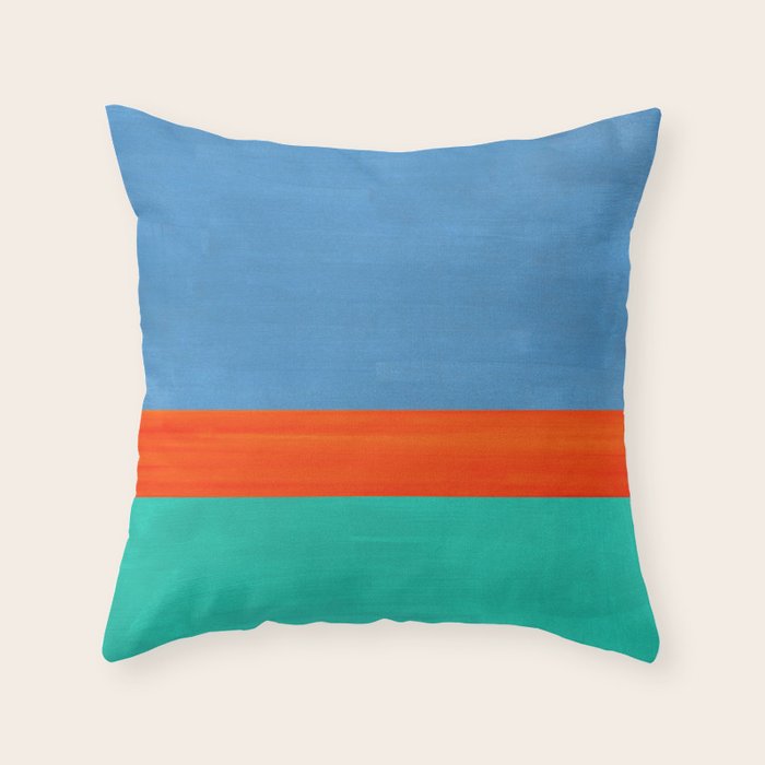 Orange Ocean Sun Throw Pillow Gallery Image 1