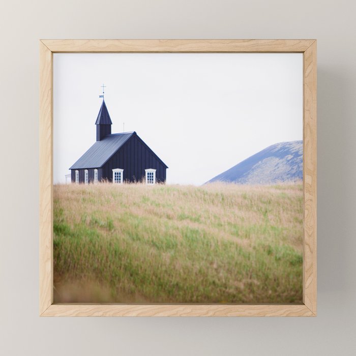 The Little Black Church - Iceland Landscape Photography Mini Art Print Gallery Image 1