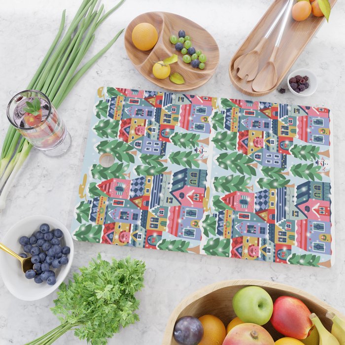 Cozy Christmas Village Cutting Board Gallery Image 2