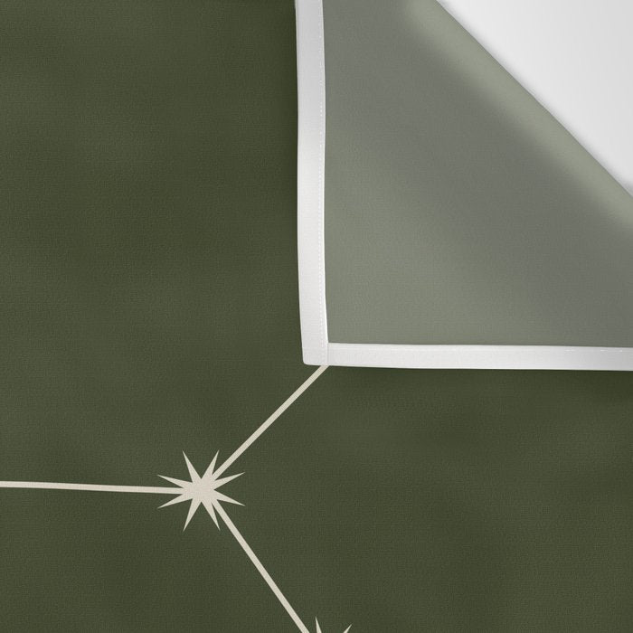 Sagittarius Zodiac Star Constellation Line Art Moss Green Wall Tapestry Gallery Image 3