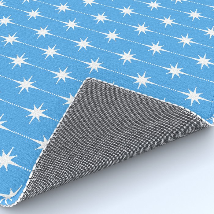Midcentury Stars and Dots Pattern in Bold Blue and White Rug Gallery Image 4