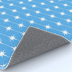 Midcentury Stars and Dots Pattern in Bold Blue and White Rug Gallery Image 4