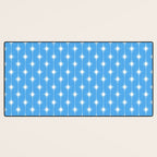 Midcentury Stars and Dots Pattern in Bold Blue and White Desk Mat Gallery Image 3