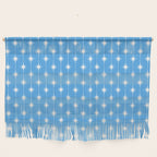 Midcentury Stars and Dots Pattern in Bold Blue and White Wall Hanging Gallery Image 1