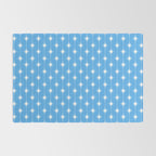 Midcentury Stars and Dots Pattern in Bold Blue and White Rug Gallery Image 2