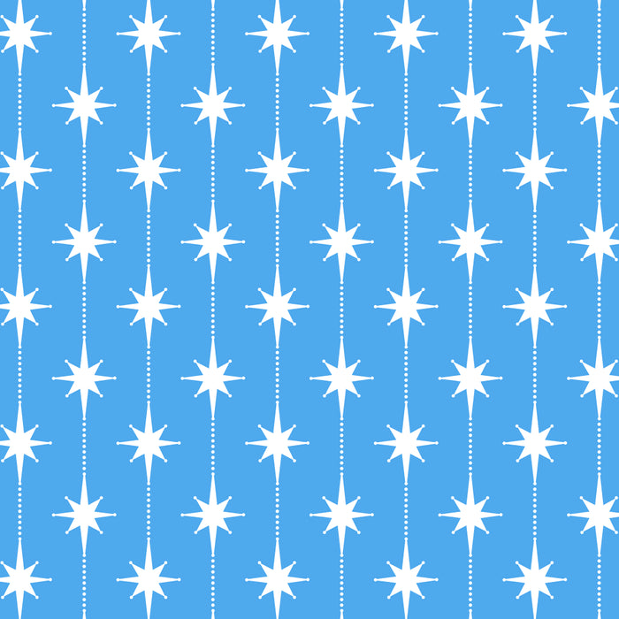 Midcentury Stars and Dots Pattern in Bold Blue and White Coffee Mug Gallery Image 2