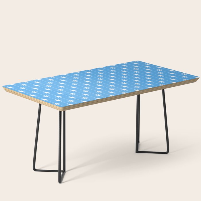 Midcentury Stars and Dots Pattern in Bold Blue and White Coffee Table Gallery Image 1