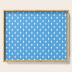 Midcentury Stars and Dots Pattern in Bold Blue and White Serving Tray Gallery Image 1