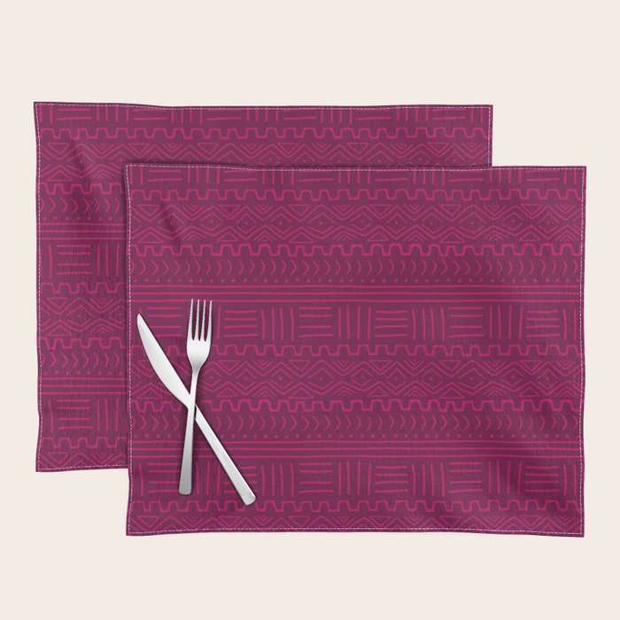Mud Cloth in Raspberry Placemat Gallery Image 1