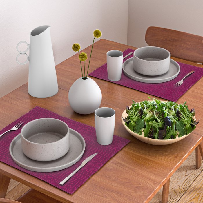 Mud Cloth in Raspberry Placemat Gallery Image 2