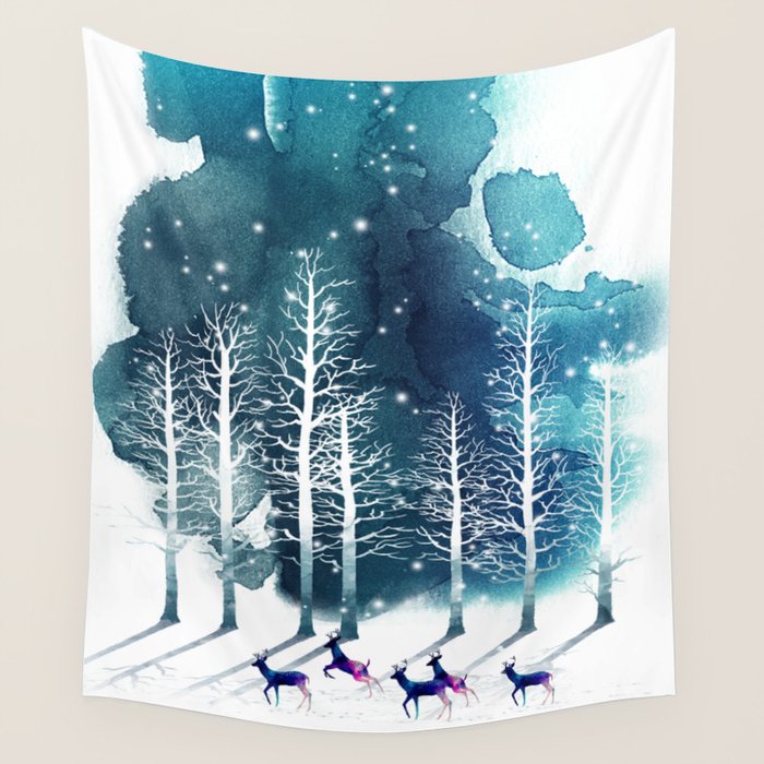 Winter Night 2 Wall Tapestry Gallery Image 1