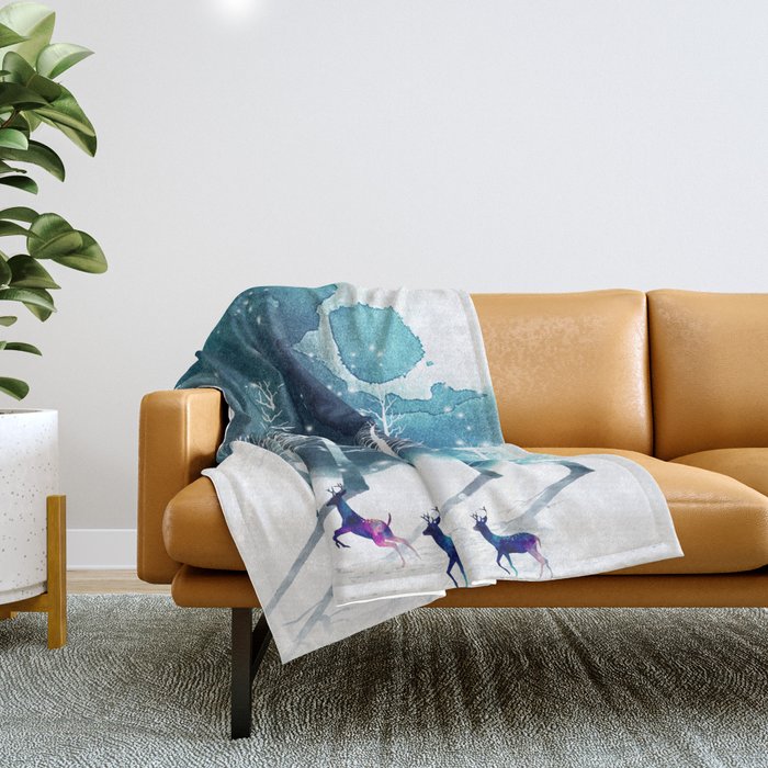 Winter Night 2 Throw Blanket Gallery Image 1