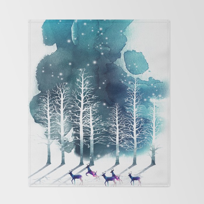 Winter Night 2 Throw Blanket Gallery Image 2